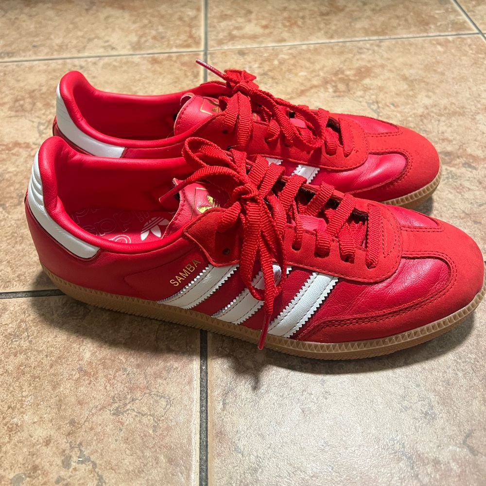 Adidas Samba Red and White Sneakers